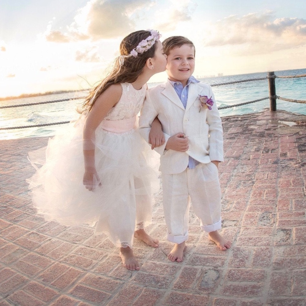 Vintage Inspired Linen Boys Suit Set – Blazer & Pants